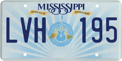 MS license plate LVH195