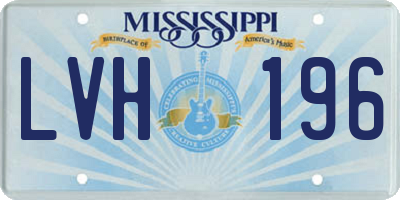 MS license plate LVH196