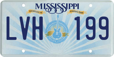 MS license plate LVH199