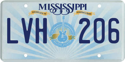MS license plate LVH206
