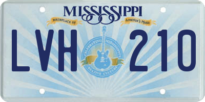 MS license plate LVH210