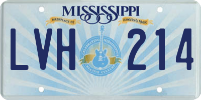 MS license plate LVH214