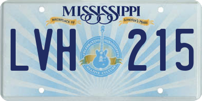 MS license plate LVH215