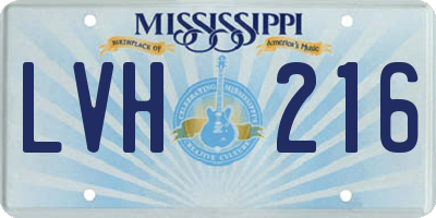MS license plate LVH216