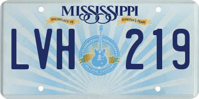 MS license plate LVH219
