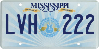 MS license plate LVH222