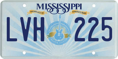MS license plate LVH225