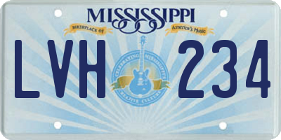 MS license plate LVH234