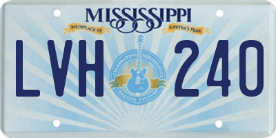 MS license plate LVH240