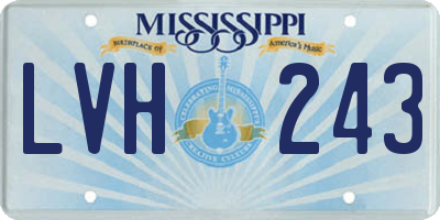 MS license plate LVH243
