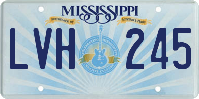 MS license plate LVH245