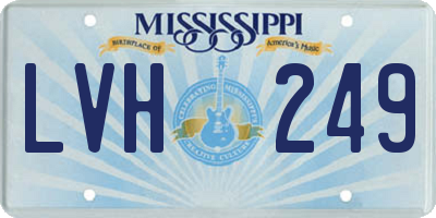 MS license plate LVH249