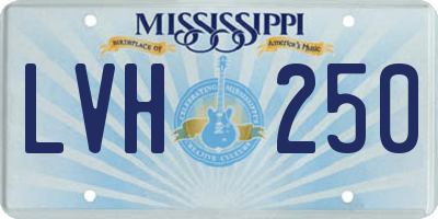 MS license plate LVH250