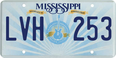 MS license plate LVH253