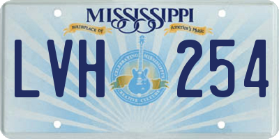 MS license plate LVH254