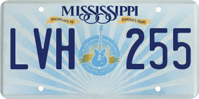 MS license plate LVH255