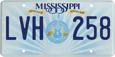 MS license plate LVH258