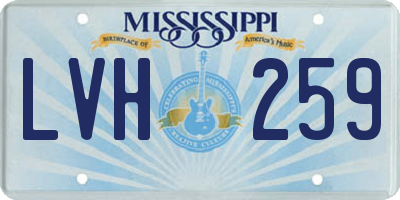 MS license plate LVH259