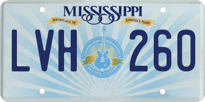 MS license plate LVH260