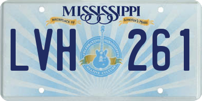 MS license plate LVH261