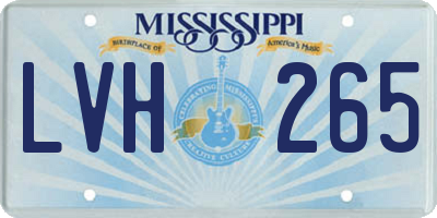 MS license plate LVH265