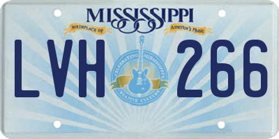MS license plate LVH266