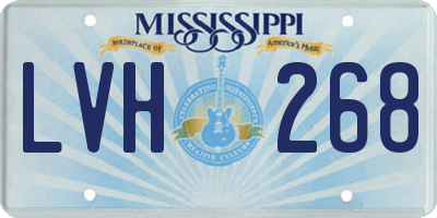 MS license plate LVH268