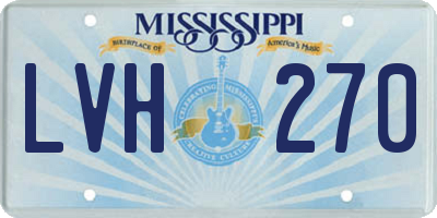 MS license plate LVH270