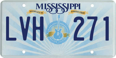 MS license plate LVH271