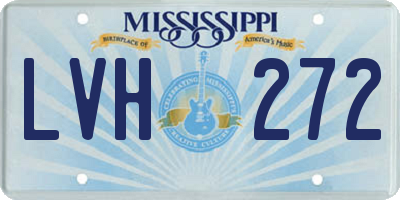 MS license plate LVH272