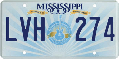 MS license plate LVH274
