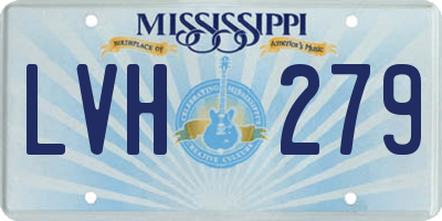 MS license plate LVH279