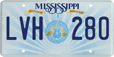 MS license plate LVH280