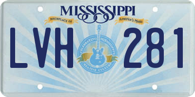 MS license plate LVH281
