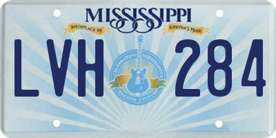 MS license plate LVH284