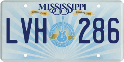 MS license plate LVH286