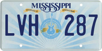 MS license plate LVH287