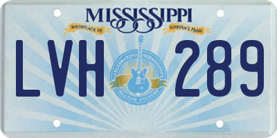 MS license plate LVH289