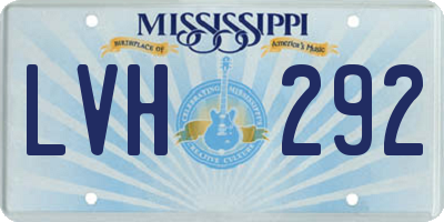 MS license plate LVH292