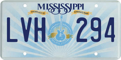 MS license plate LVH294
