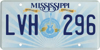 MS license plate LVH296