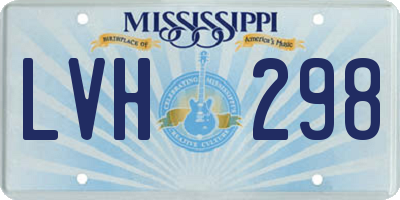 MS license plate LVH298