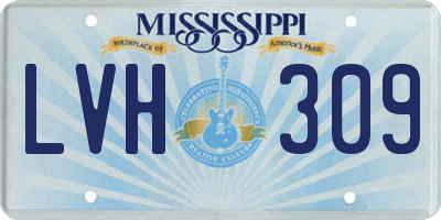 MS license plate LVH309