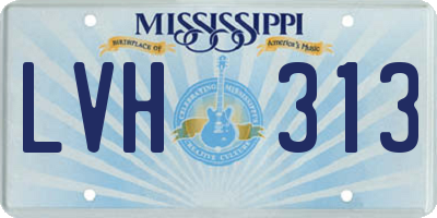 MS license plate LVH313