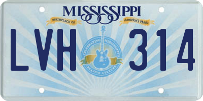 MS license plate LVH314
