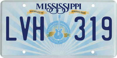 MS license plate LVH319