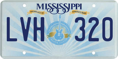 MS license plate LVH320
