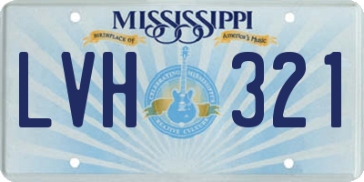 MS license plate LVH321