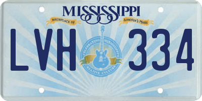 MS license plate LVH334