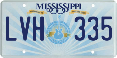 MS license plate LVH335